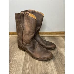 Unisex Resistol Ranch Brown Leather Western Cowboy Boots 12D